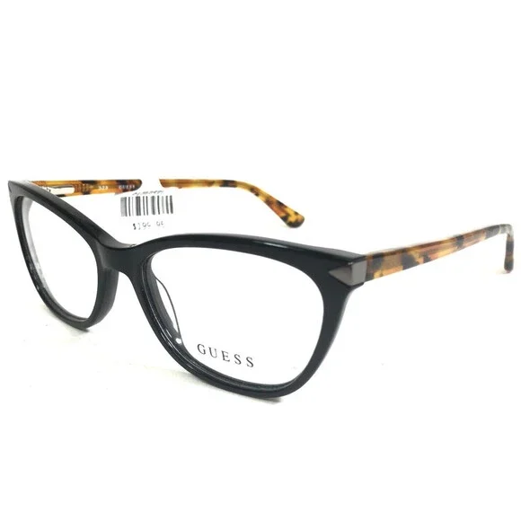 Guess Eyeglasses Frames GU2668 001 Black Brown Tortoise Cat Eye 52-16-140