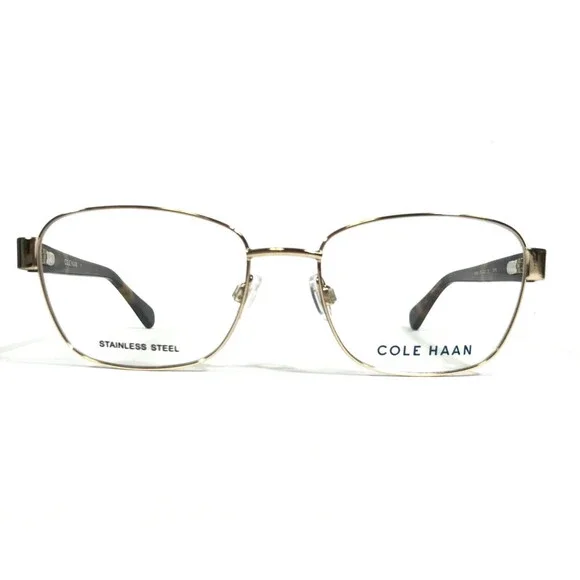 Cole Haan Eyeglasses Frames CH5008 717 GOLD Tortoise Square Wire Rim 52-17-135