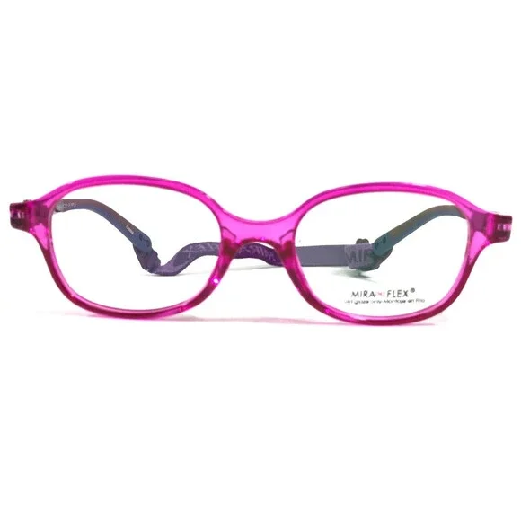 Miraflex Kids Goggles Eyeglasses Frames ELKI Purple Clear Pink Square 41-16-113