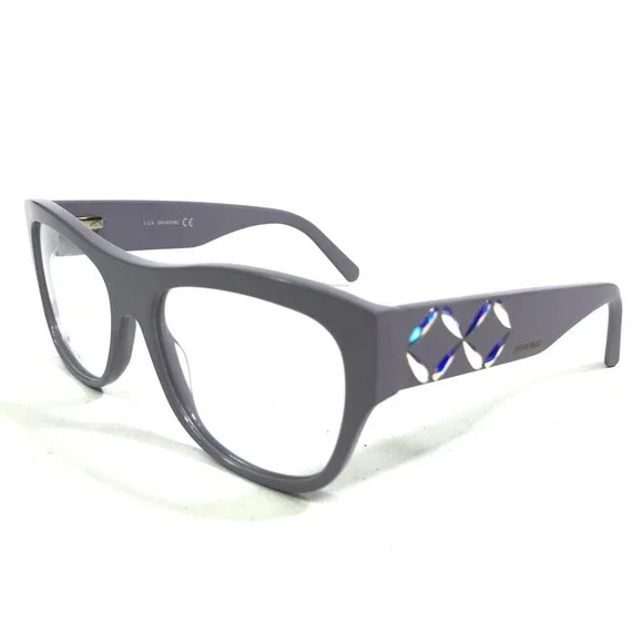 Swarovski Eyeglasses Frames SW5213 078 Oversized Muted Purple Crystals 53-16-140