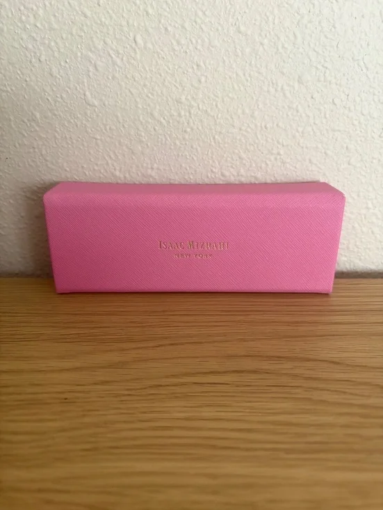 Isaac Mizrahi New York Pink Eyeglasses/Sunglasses Hard Case Good Condition