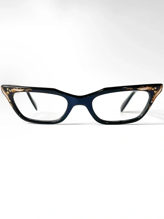 Vintage 50’s Petite Fit Eyeglasses NOS MCM Low Cat Eye Rhinestone Glasses