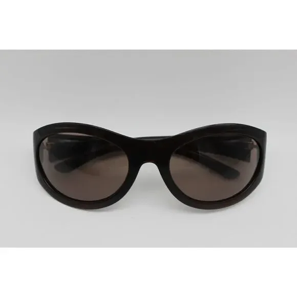 Bottega Veneta Black Oversized Rounded Sunglasses with Brown Gradient Lenses