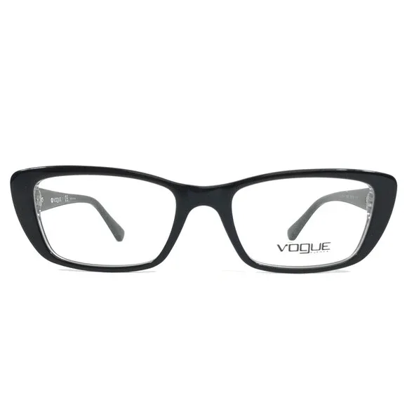 Vogue Eyeglasses Frame VO2749-H 1993 Polished Black Cat Eye Pearls 51-18-135