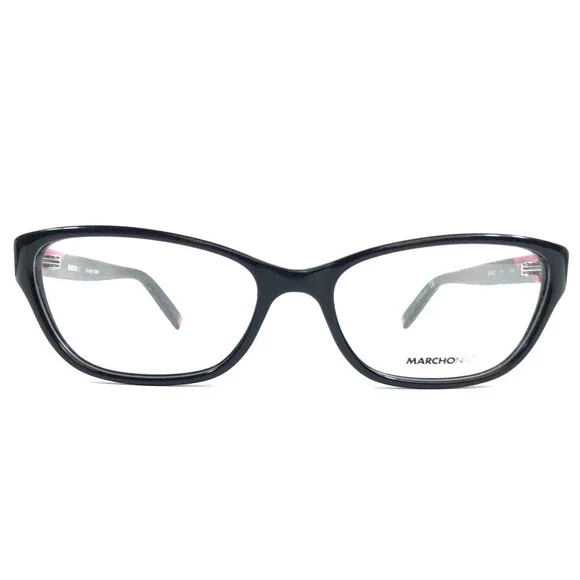 Marchon NYC Eyeglasses Frames MONROE 001 Black Pink Cat Eye Full Rim 51-16-135