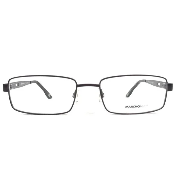 Marchon NYC Eyeglasses Frames EXCHANGE 210 Purple Gunmetal Rectangle 52-17-140
