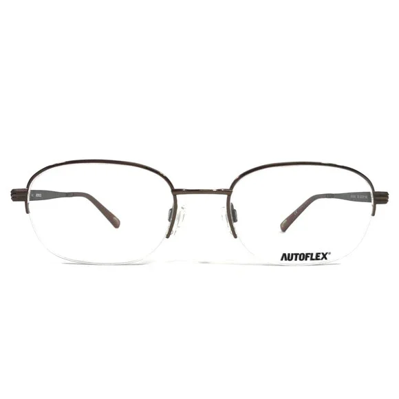 Autoflex Eyeglasses Frames SIR DUKE 210 Satin Brown Square Half Rim 51-19-140