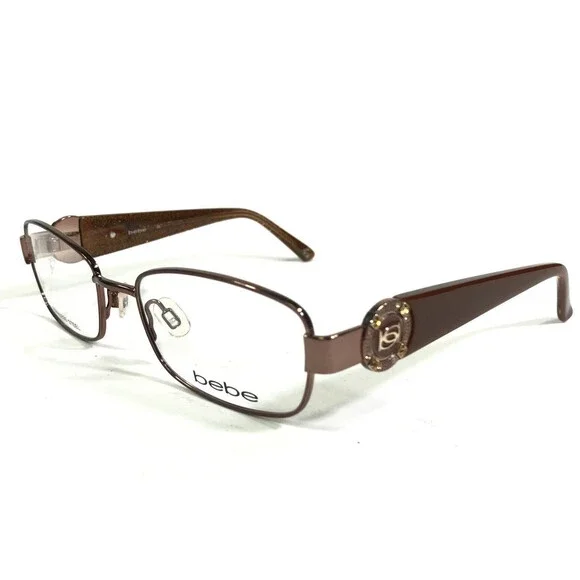 Bebe Eyeglasses Frames BB5059 210 TOPAZ Brown Square Full Rim 50-17-130