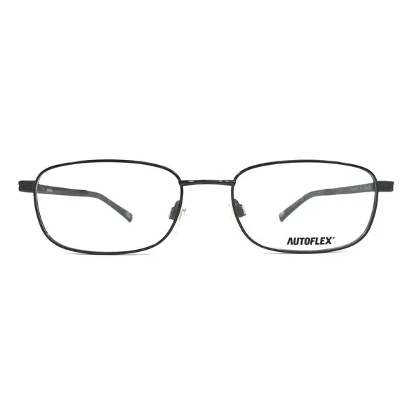 Autoflex Eyeglasses Frames PRETENDER 001 Black Rectangle Wire Rim 54-18-140