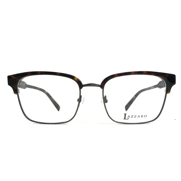 Lazzaro Eyeglasses Frames LUPO TORTOISE Gray Rectangle Full Rim 54-19-150