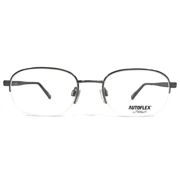 Autoflex by Flexon Eyeglasses Frames SIR DUKE 033 Gray Round Half Rim 51-19-140