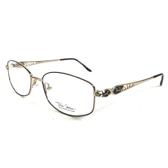 Tres Jolie Eyeglasses Frames 135 003 Black Light Golden Wire Rim 55-17-135