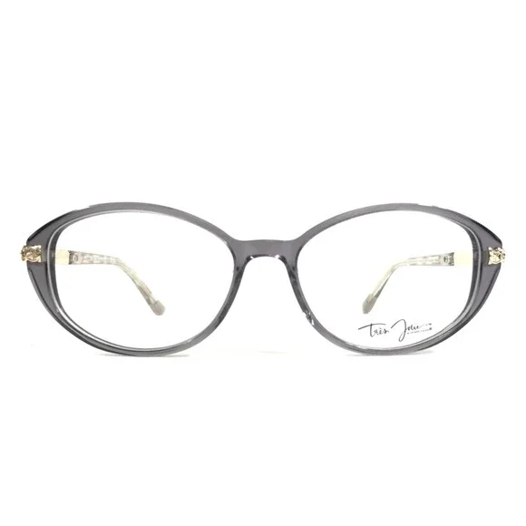 Tres Jolie Eyeglasses Frames 197 020 Transparent Gray Gold Crystals 54-16-140
