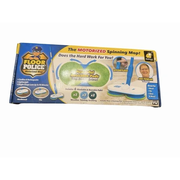 New‎ In Box,Floor Police Motorized  Spinning Mop, Cordless And Rechargable.