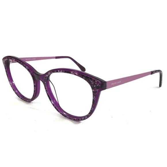 Draper James Eyeglasses Frames DJ5046 501 PLUM FLORAL Cat Eye Full Rim 54-16-140