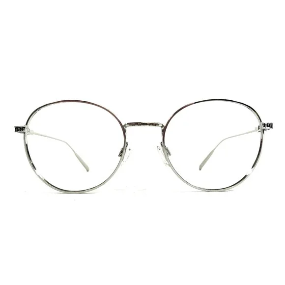 Editor Eyeglasses Frames Thadd BLACK/SILVER Polished Round Wire Rim 50-18-145
