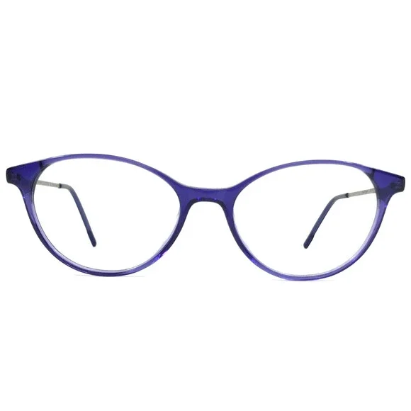 Moleskine Eyeglasses Frames MO1102 60 Periwinkle Crystal Blue Silver 51-17-145