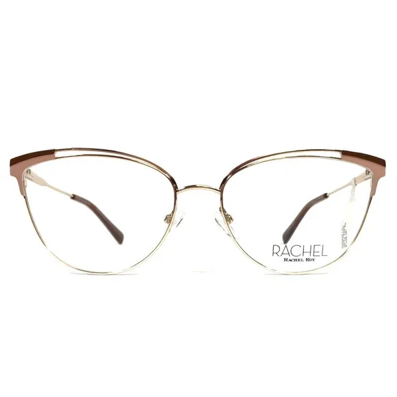 Rachel Roy Eyeglasses Frames ACHIEVE GOLD Rose Pink Cat Eye Full Rim 55-16-140
