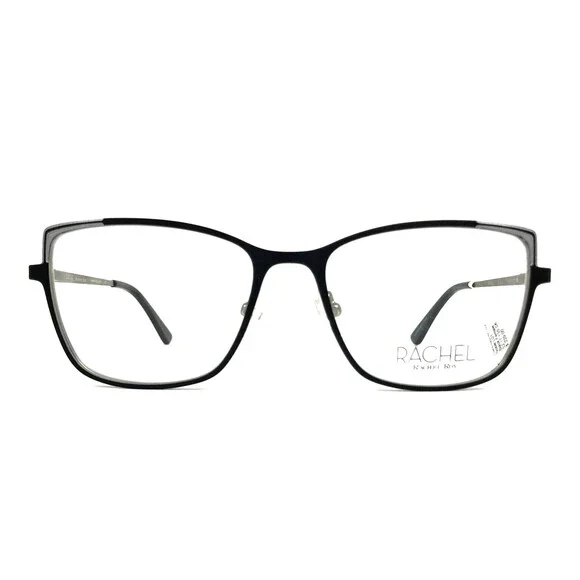 Rachel Roy Eyeglasses Frames NOBLE BLACK Silver Cat Eye Full Rim 52-17-135