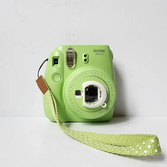 Fujifilm Instax Mini 9 Green Instant Film Camera With Strap Mechanically Tested