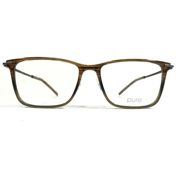 Marchon Airlock AURA 2003 216 Eyeglasses Frames Brown Striped Gray 55-16-145