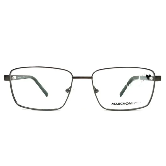Marchon NYC Eyeglasses Frames M-2025 070 Matte Gunmetal Gray Rectangle 53-16-140