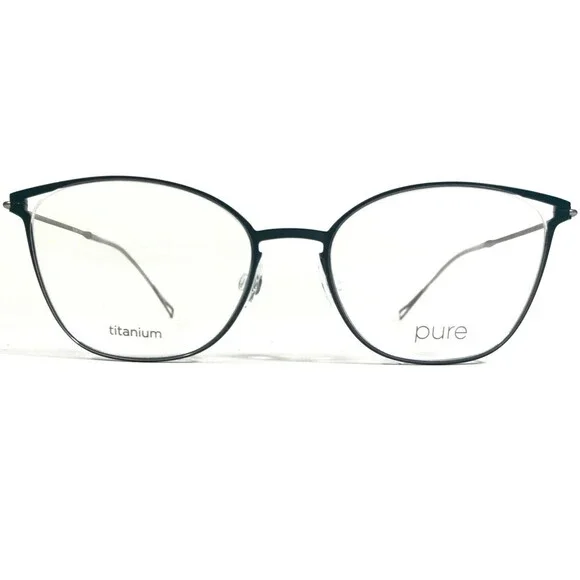 Marchon Airlock P-5004 320 Eyeglasses Frames Blue Silver Cat Eye 51-17-140