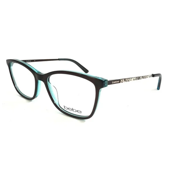Bebe Eyeglasses Frames BB5187 200 TOPAZ TEAL Blue Brown Cat Eye 53-16-135
