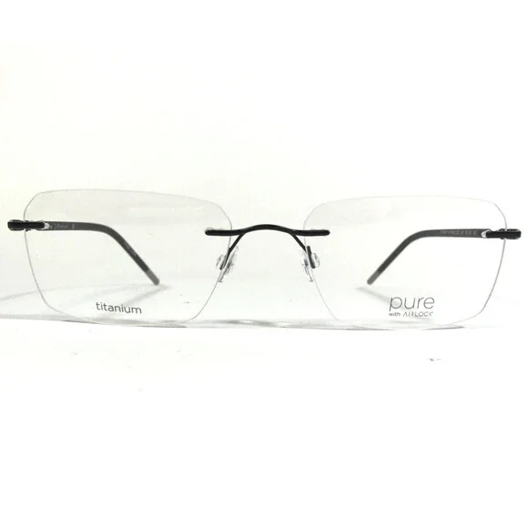 Marchon Airlock HOMAGE 203 001 Eyeglasses Frames Black Rectangular 55-18-140