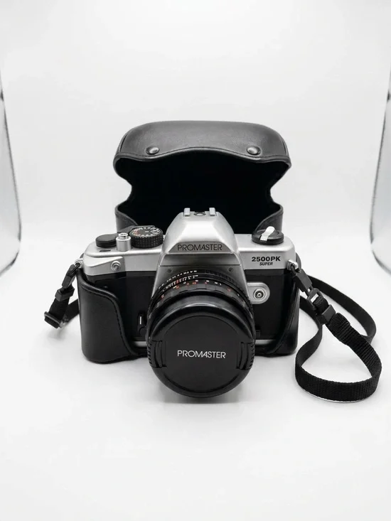 2500PK Film SLR Camera in Silver and Black