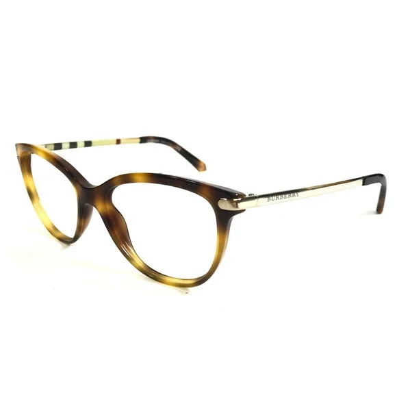 Burberry Eyeglasses Frames B2280 3316 Yellow Tortoise Gold Cat Eye 52-16-140