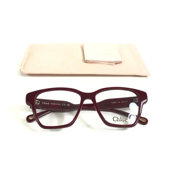 Chloe Eyeglasses Frames CH0200O 010 Shiny Bordeaux Butterfly Full Rim 53-15-140