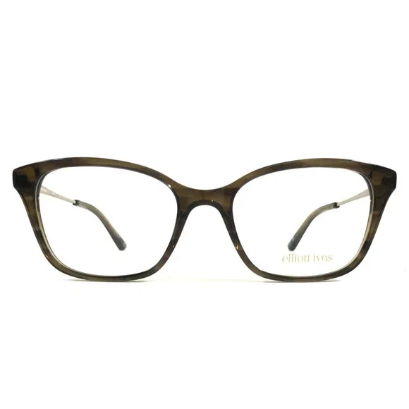 Elliott Ives Eyeglasses Frames Lobelia HI Brown Horn Gold Cat Eye 51-17-135