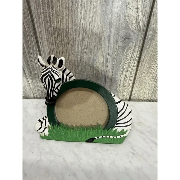 Larson-Juhl Zebra Picture Frame Ceramic Safari Jungle 3D Hand Painted 556723