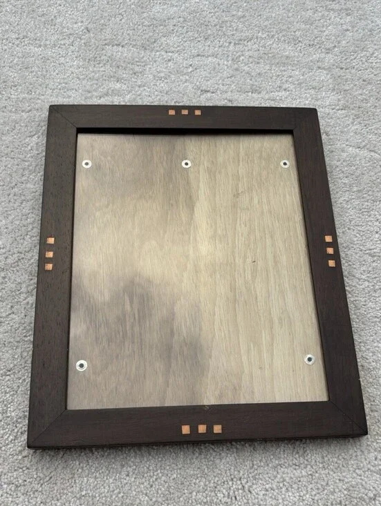 Wooden Frame With Copper Square Accents Made In India