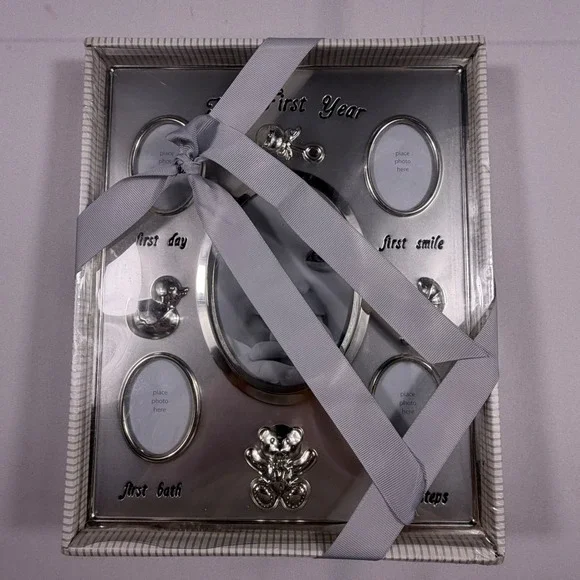 First Impressions Baby First Year Silver Multi Photo Frame Keepsake