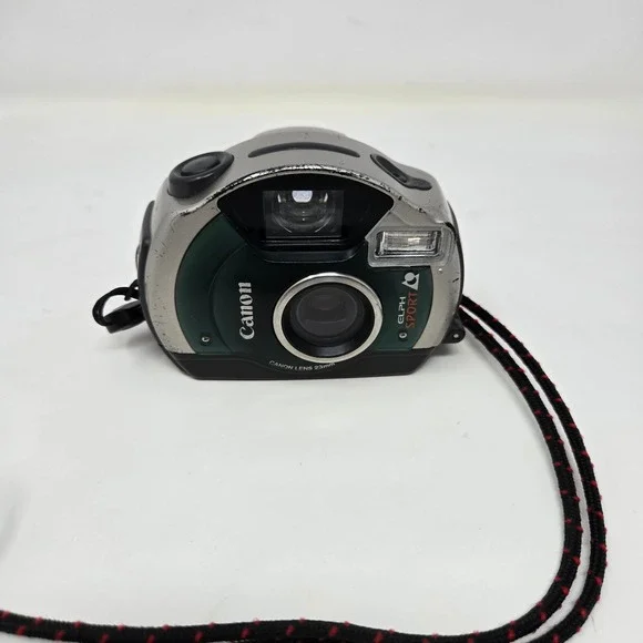 Canon ELPH Sport APS Film Camera‎ Waterproof 23mm Lens Silver Green Vintage