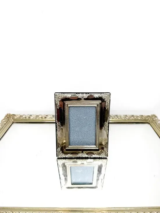 Vintage Small Silver Plated Embossed Photo Frame