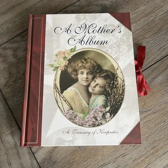 Vintage A Mother’s Album Treasury Keepsakes Photo Book Memory Scrapbook Gift