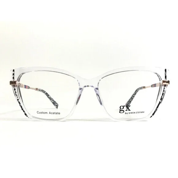 GX Gwen Stefani Eyeglasses Frames GX101 CRY Crystal Clear Rose Gold 53-14-130
