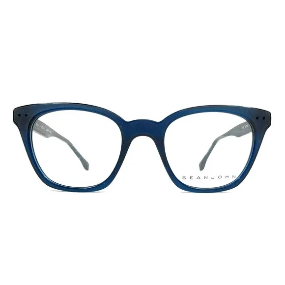 Sean John Eyeglasses Frames SJ2073 414 Black Blue Cat Eye Full Rim 51-22-150
