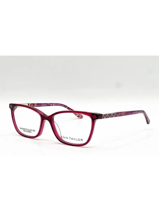 Ann Taylor At351Cp C03 Transparent Mulberry Eyeglasses W/ Clip 54-15-135