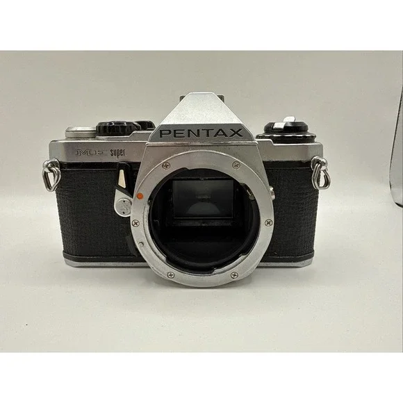 Pentax ME Super SLR Film Camera Body Chrome UNTESTED As Is.