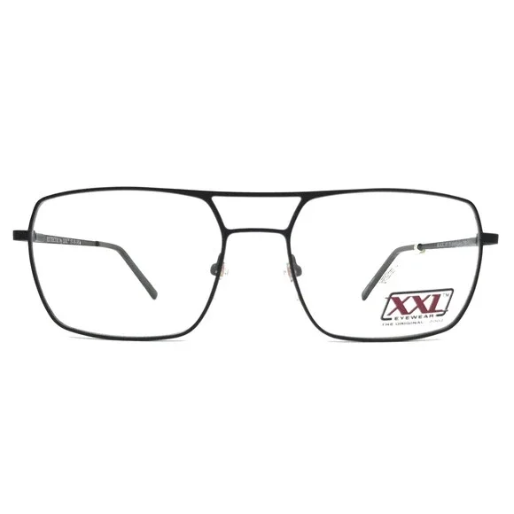 XXL Eyeglasses Frames Eutectic BLACK Square Full Wire Rim Extra Large 57-18-145