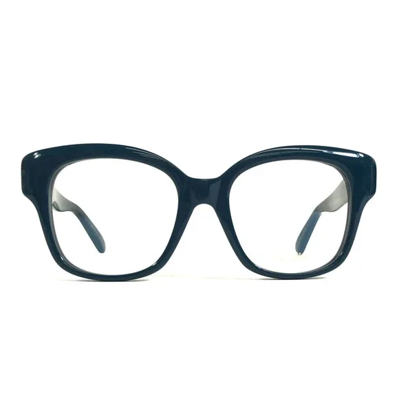 Pomellato Eyeglasses Frames PM0121O 004 Shiny Blue Butterfly Full Rim 52-19-140