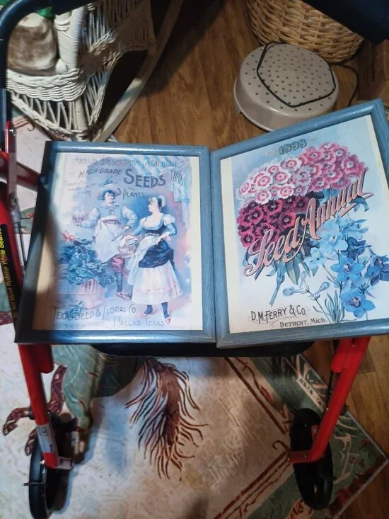 Pair Framed under glass..1898 Prints of seed Packets