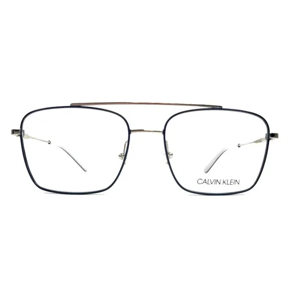 Calvin Klein Eyeglasses Frames CK19104 410 Satin Navy Gunmetal Square 53-17-140