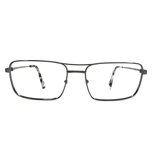 Bulova Eyeglasses Frames CHICO SHINY GUNMETAL Gray Square Titanium 56-17-145
