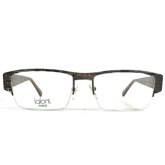 Jean Lafont Eyeglasses Frames GUITRY 629 Brown Rectangle Graffiti 56-18-145