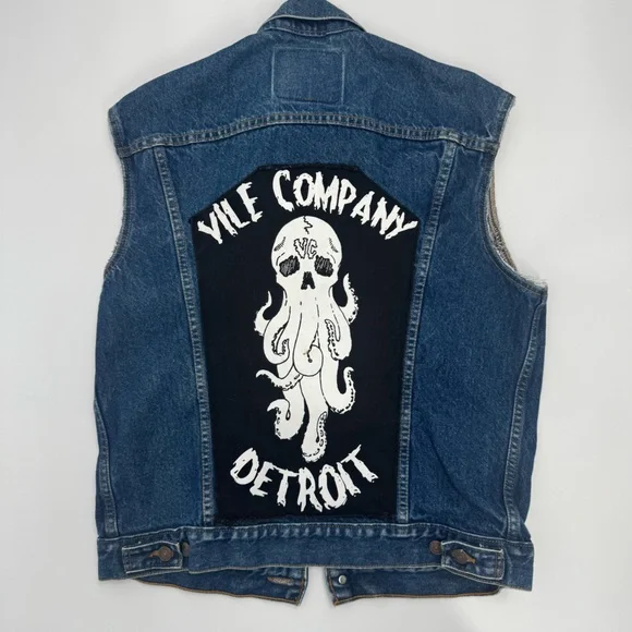 Levi Strauss‎ Upcycled Denim Vest Type 3 | Vile Company Detroit Punk Alternative
